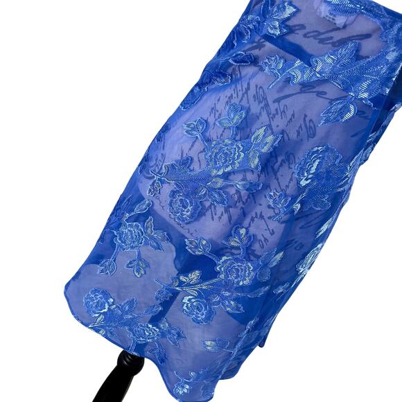 Vintage 90s L.A. Intimates Semi-Sheer Satin Floral Slip Dress Lingerie Sz Small - Picture 6 of 9